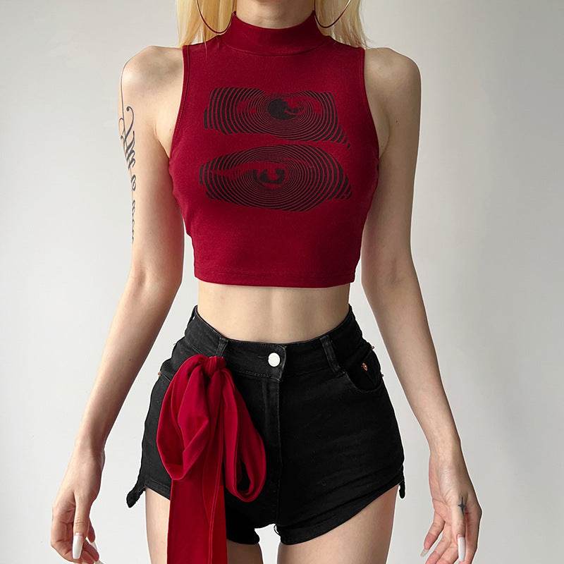Summer New Women's Clothing Street Letters Printed Cropped Tank Top Women - www.Shopthatapp.com