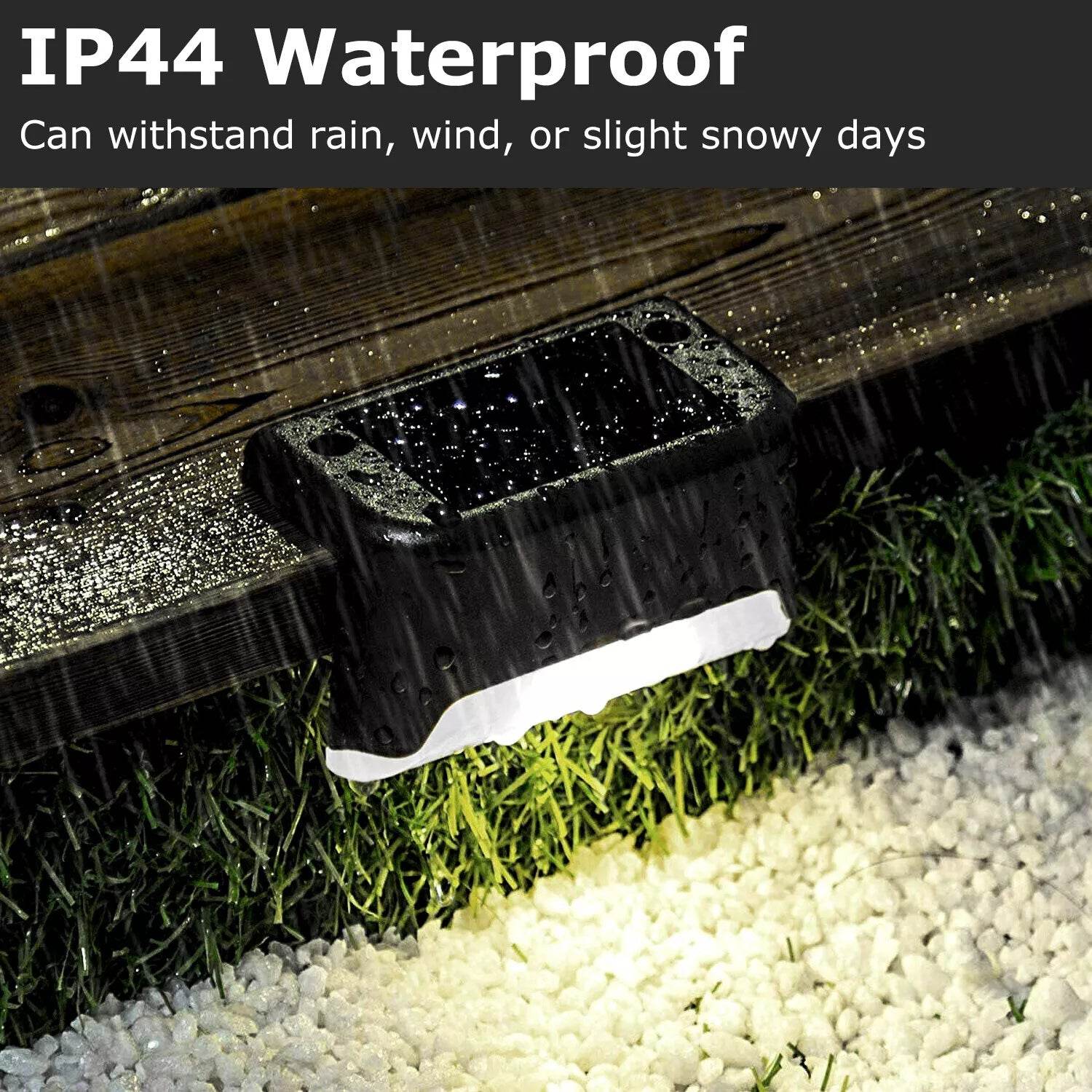 4 Solar LED Bright Deck Lights Outdoor Garden Patio Railing Decks Path Lighting Outdoor Garden Light Deck Lamp Solar Stairs Light - www.Shopthatapp.com