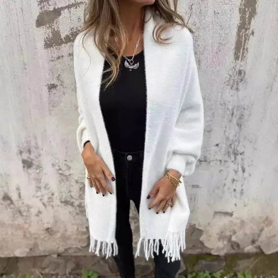 Women's  Cashmere Tassel Knitted Batwing Sleeve Kimono Cardigan Jacket Outwear - www.Shopthatapp.com