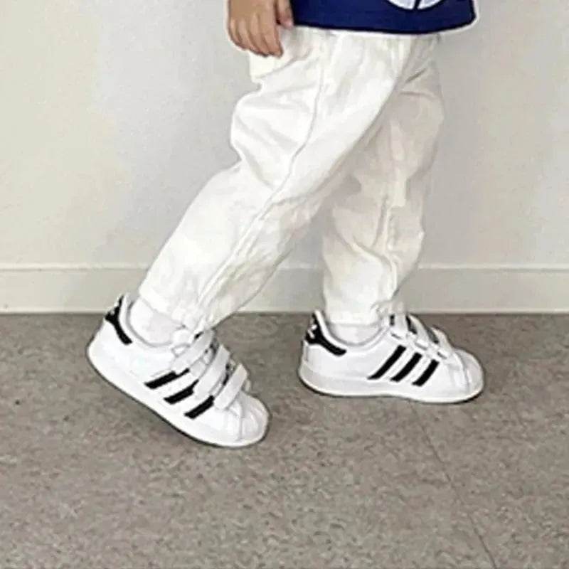 Children's Neutral New Simple Fashion Easy To Match Elastic Waist Casual Denim Trousers for kids - www.Shopthatapp.com