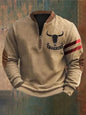 Casual 3D Digital Printing Stand Collar Men's Street Quarter Zip Sweatshirt top - www.Shopthatapp.com