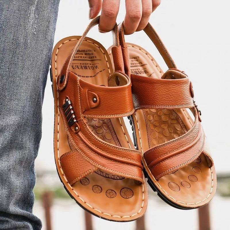 First Layer Cowhide Men's Sandals Summer Genuine Leather Sandals - www.Shopthatapp.com