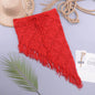 European And American Women's See Through Hollow Knitted tassel fringe Slant Beach Skirt - www.Shopthatapp.com