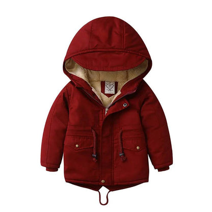 Children Cashmere Hoodie Windproof Winter jacket kids - www.Shopthatapp.com