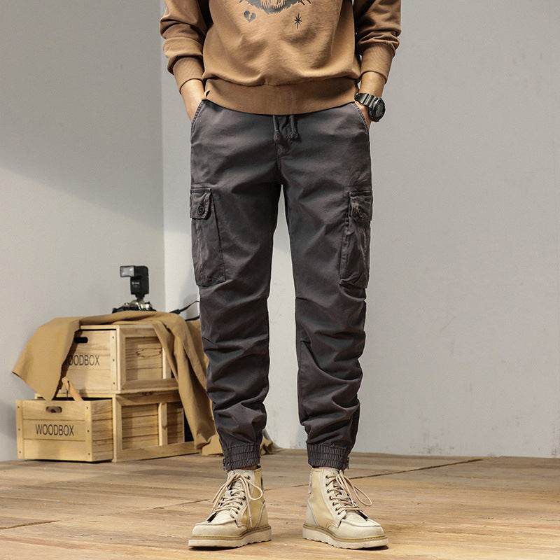 New Retro Ankle-tied Loose Overalls Versatile Casual Cargo Pant men - www.Shopthatapp.com