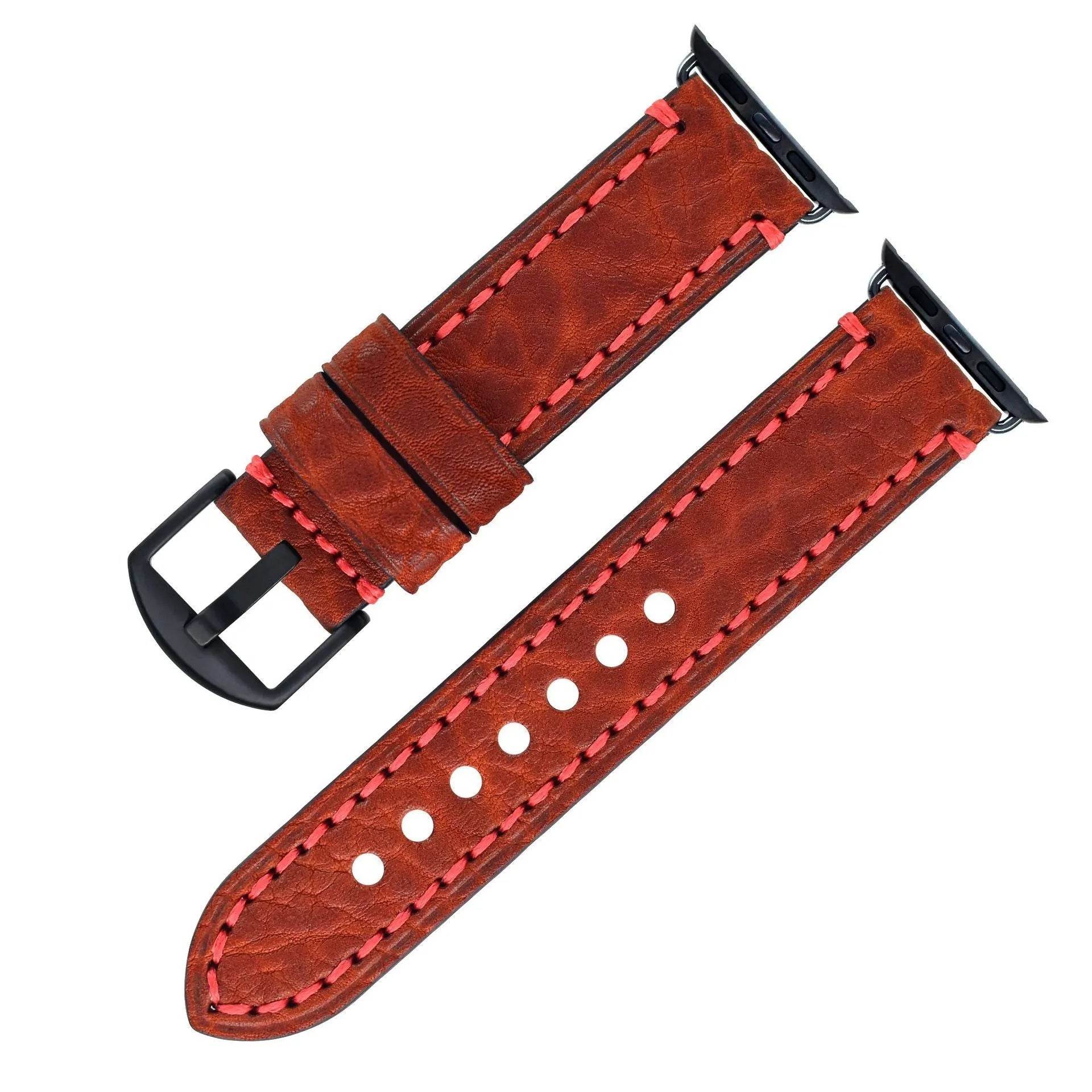Casual Simple Top Layer Cow Leather Watch Strap - www.Shopthatapp.com