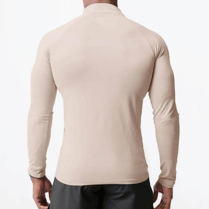 Men Quick Drying Long Sleeve Half Zip Activewear Muscle Fitted shirt Workout Gym T-shirt Top - www.Shopthatapp.com