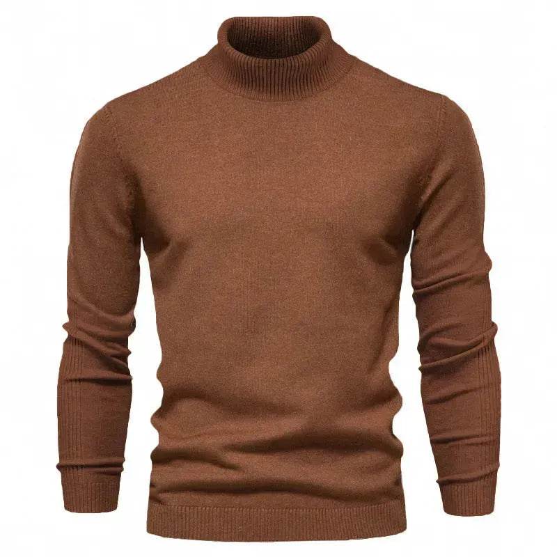 Men's Plain Slim Pullover Polo Sweatshirt Turtleneck Sweater Winter Casual Tops Men - www.Shopthatapp.com