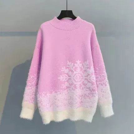 Ugly Christmas Knitted Women's Snowflake Sweater Top - www.Shopthatapp.com