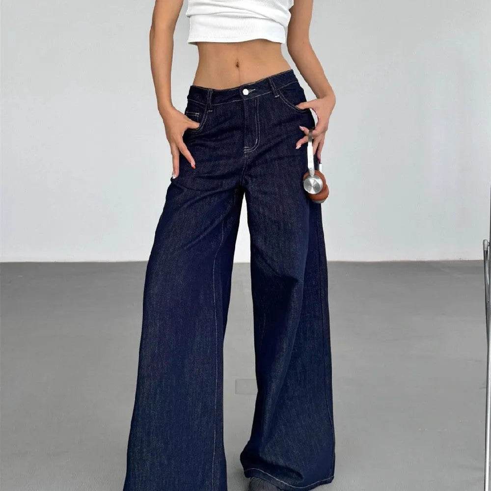Fashion American Retro Wide Leg Baggy Jeans Pant For Women - www.Shopthatapp.com