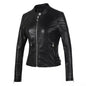 Ladies Fall and Winter Slim fit Leather Jacket  Biker Jacket Women - www.Shopthatapp.com