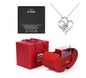 Fashion Jewelry Box Red Apple Christmas Gift Necklace Eternal Rose For Girl Mother's Day Valentine's Day Gifts With Artificial Flower Rose Flower Jewelry Box - www.Shopthatapp.com