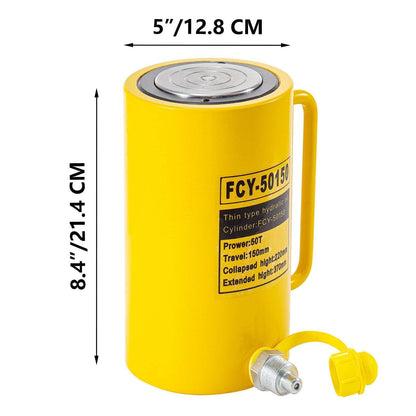 50T 6In Stroke Hydraulic Cylinder Jack Solid Single Acting Hydraulic Ram Cylinder 150mm Hydraulic Lifting Cylinders For Bending, Straightening And Pulling On Trucks, Tractors And Heavy Equipm - www.Shopthatapp.com