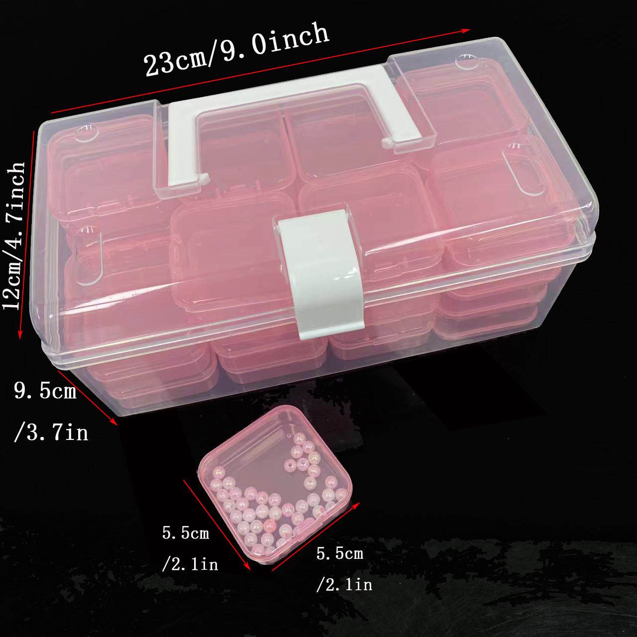32-grid Transparent Plastic Storage Box Large Capacity Portable - www.Shopthatapp.com