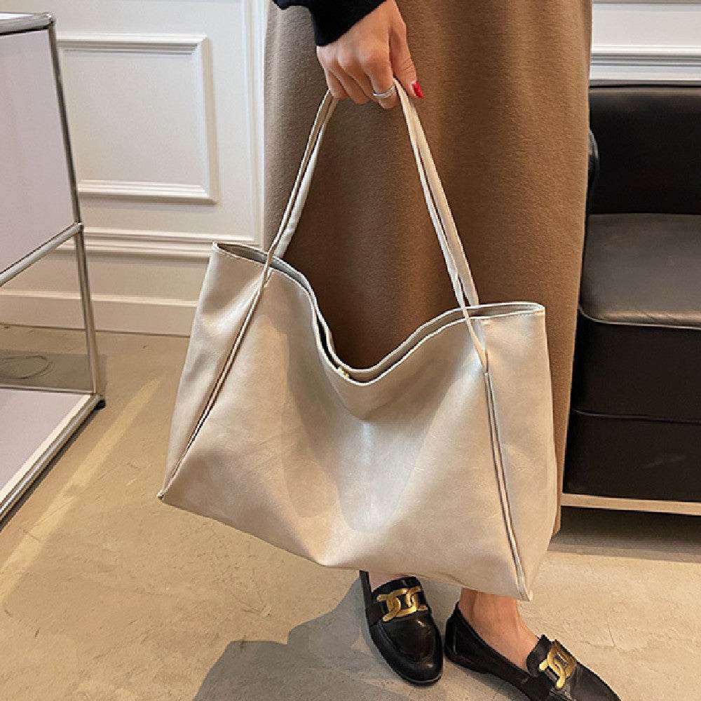 Women's Large Capacity Fashion Cattlehide Leather Shoulder Handbag - www.Shopthatapp.com