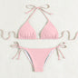 Pure Color Tied Halter Bikini Swimsuit - www.Shopthatapp.com