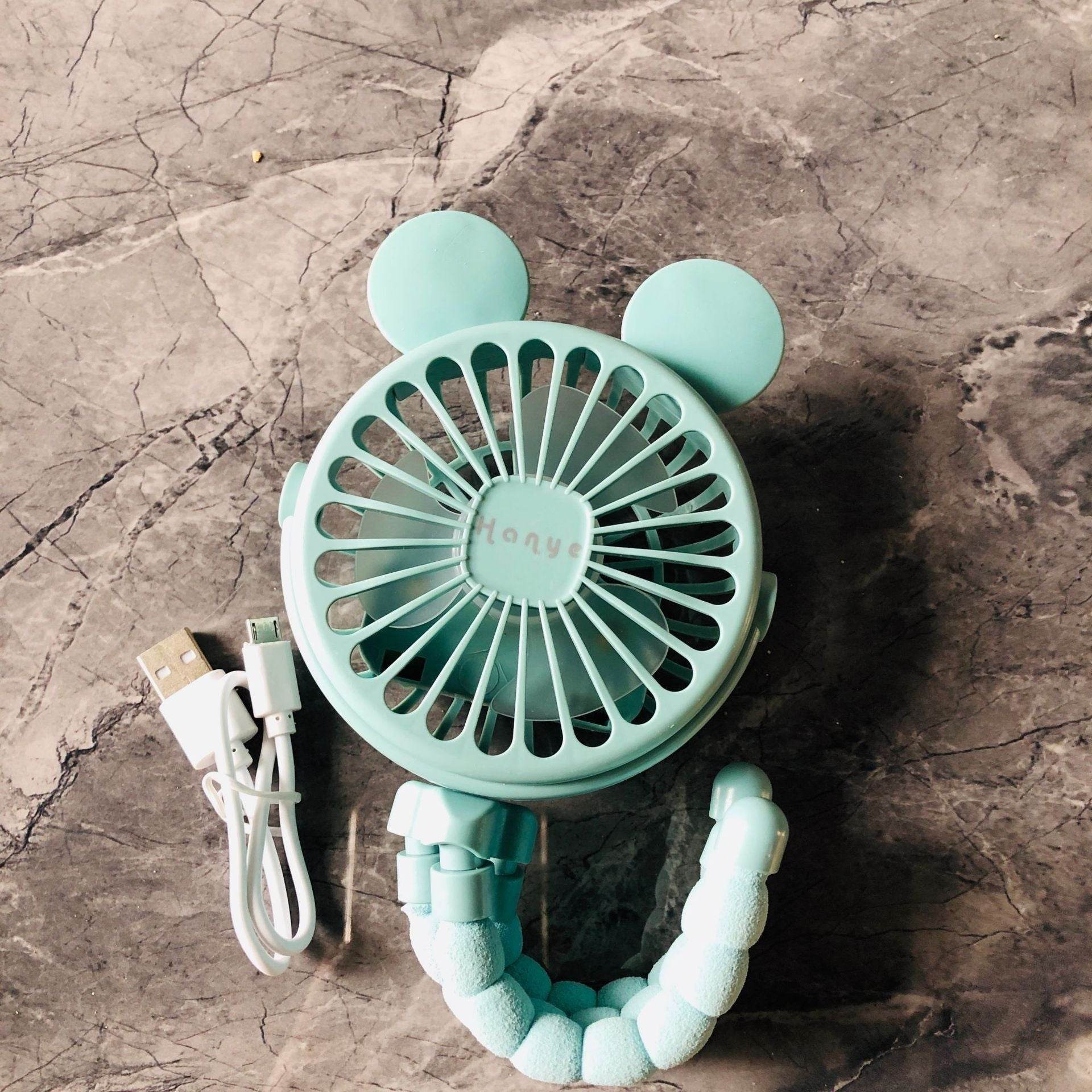 USB Powered summer heat Handheld fan with stand and Night light - www.Shopthatapp.com
