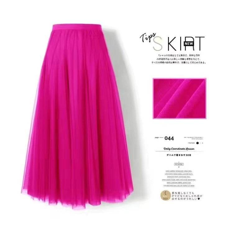 Pleated Mesh Midi Skirt – Women's Prairie Swing Skirt - www.Shopthatapp.com