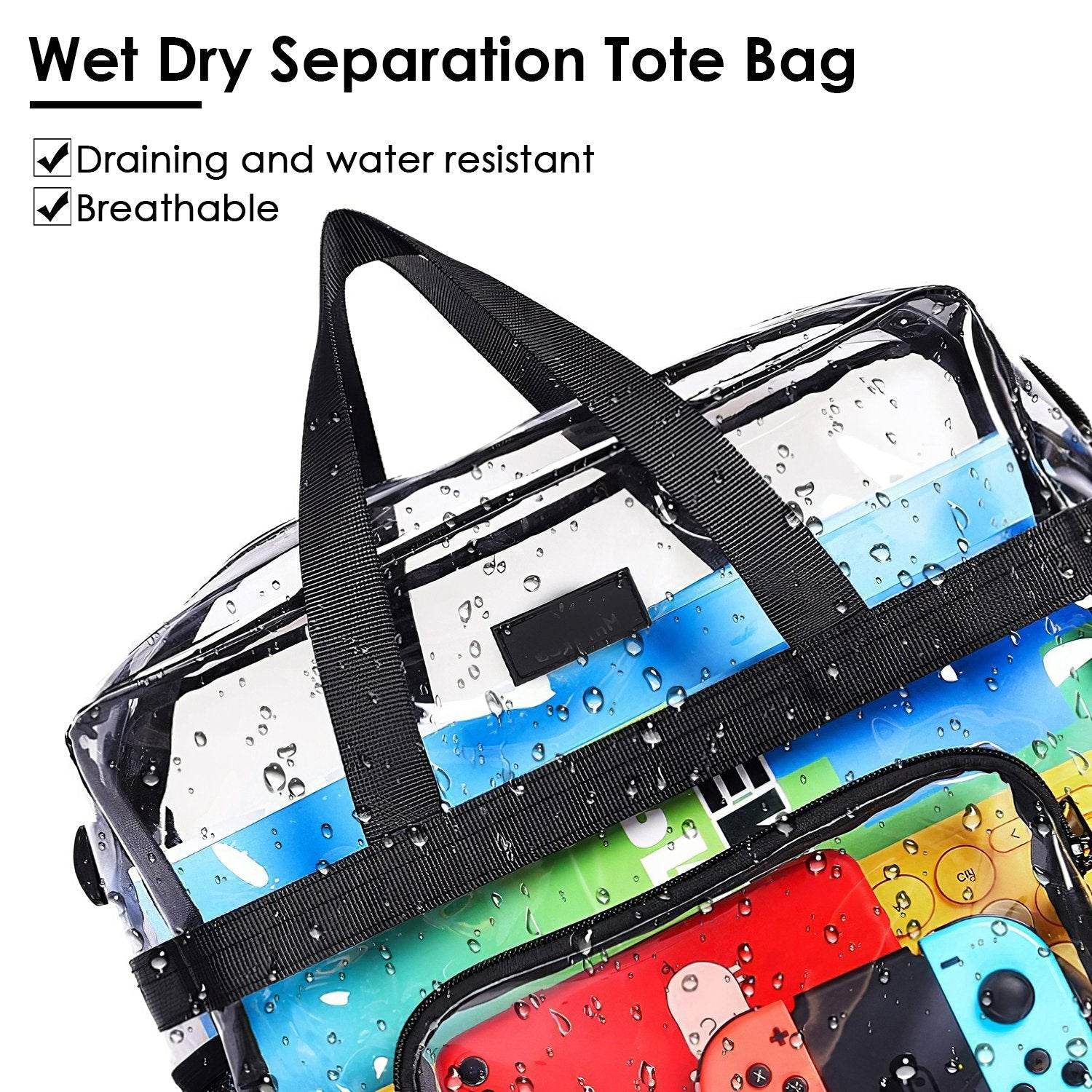 Clear PVC Transparent See through Shoulder Bag Waterproof Picnic Beach Bag - www.Shopthatapp.com