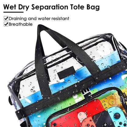 Clear PVC Transparent See through Shoulder Bag Waterproof Picnic Beach Bag - www.Shopthatapp.com