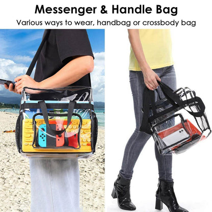 Clear PVC Transparent See through Shoulder Bag Waterproof Picnic Beach Bag - www.Shopthatapp.com