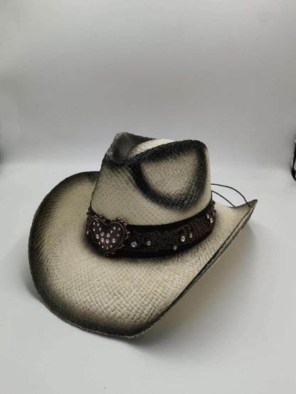 Summer Outdoor Ethnic Style Felt and Straw Cowboy Hat - www.Shopthatapp.com