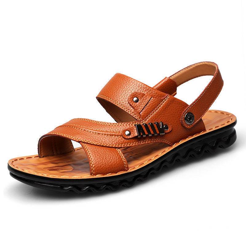 First Layer Cowhide Men's Sandals Summer Genuine Leather Sandals - www.Shopthatapp.com
