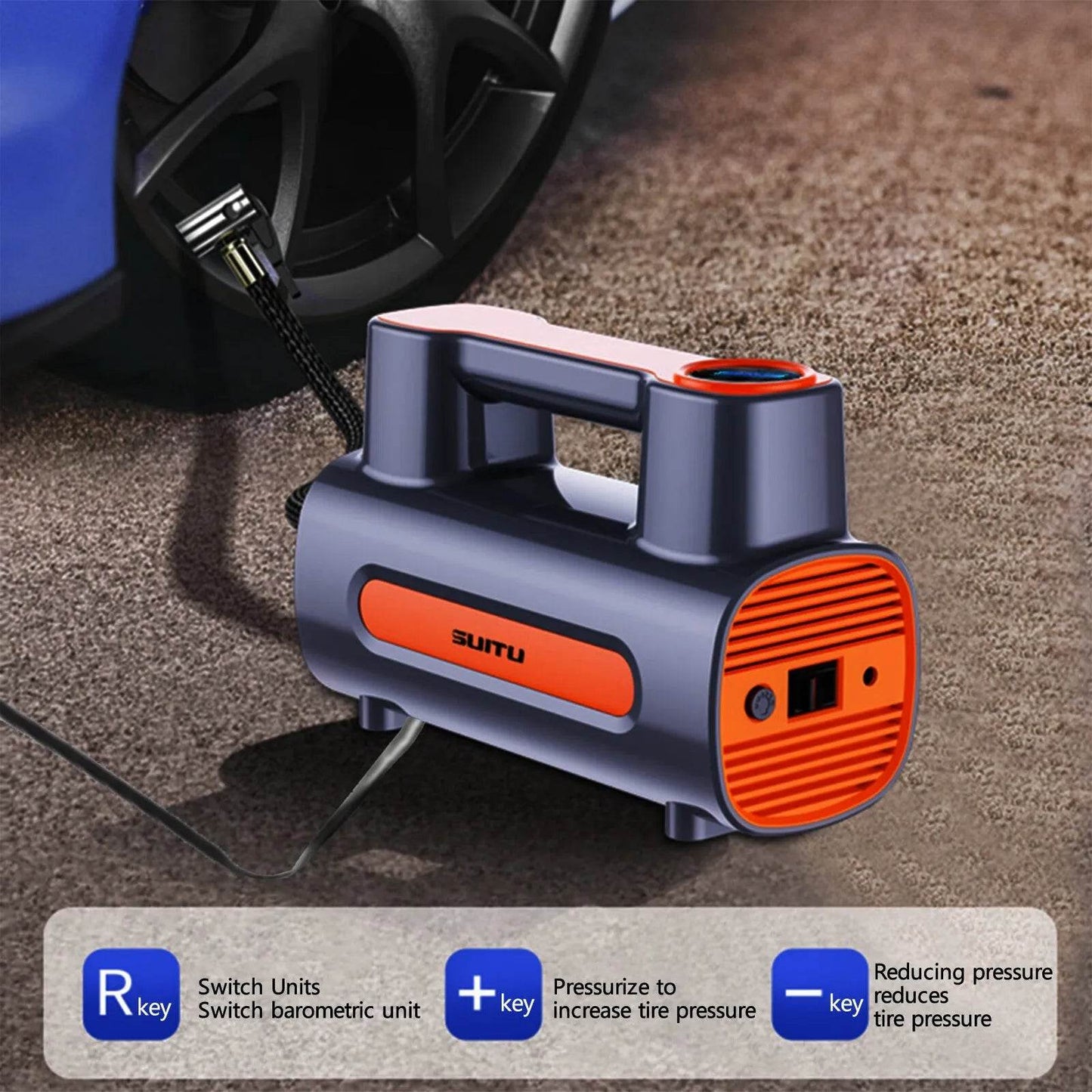Tire Inflator 12V DC Portable Compressor Electric DC Auto Tire Pumps For Car Tires - www.Shopthatapp.com
