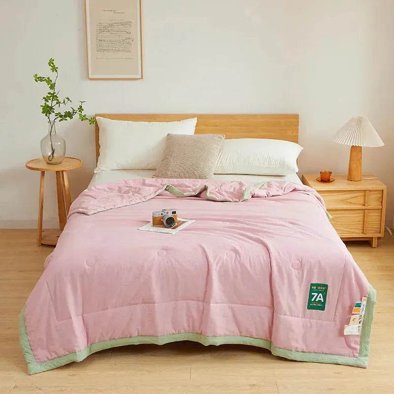 Washable Raw Cotton Summer Cooling Quilt Sage duvet cover - www.Shopthatapp.com