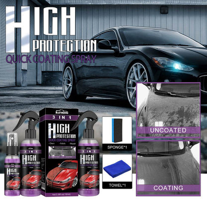 RAYHONG 3-in-1 High Protection Car Coating Spray - TikTok-Trending DIY Paint Protection - Quick Color Change, Cleaning & Shine - Universal For All Vehicles - www.Shopthatapp.com