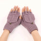 Wool Fingerless Gloves Women's Warm Fashionable Knitted Half Finger Oversleeves - www.Shopthatapp.com