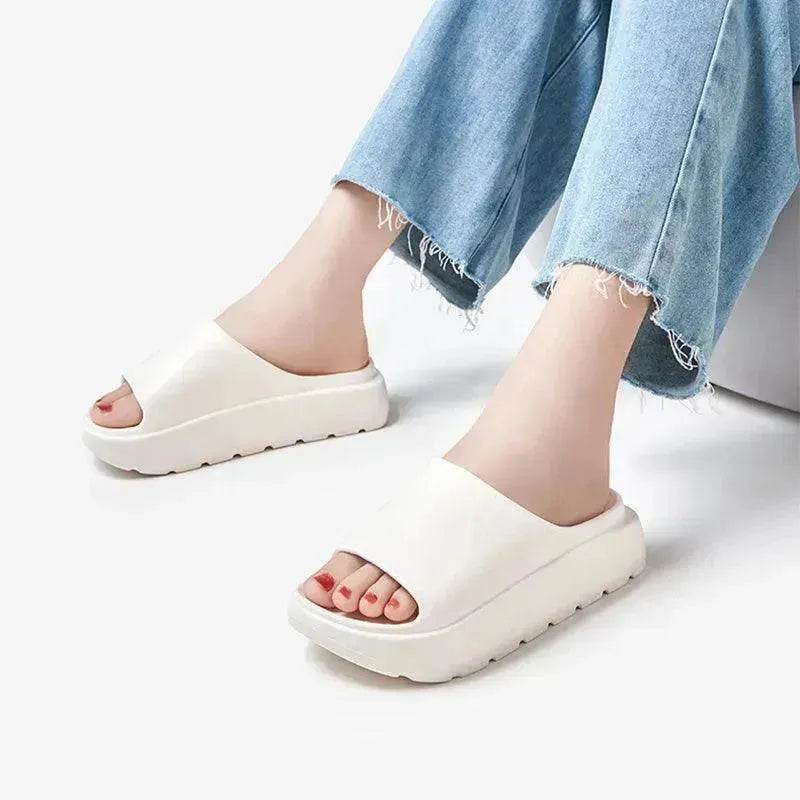 5.5cm Fish Mouth Shoes Floor Bathroom Home Slippers Outdoor Thick Soled Beach Slippers For Women - www.Shopthatapp.com