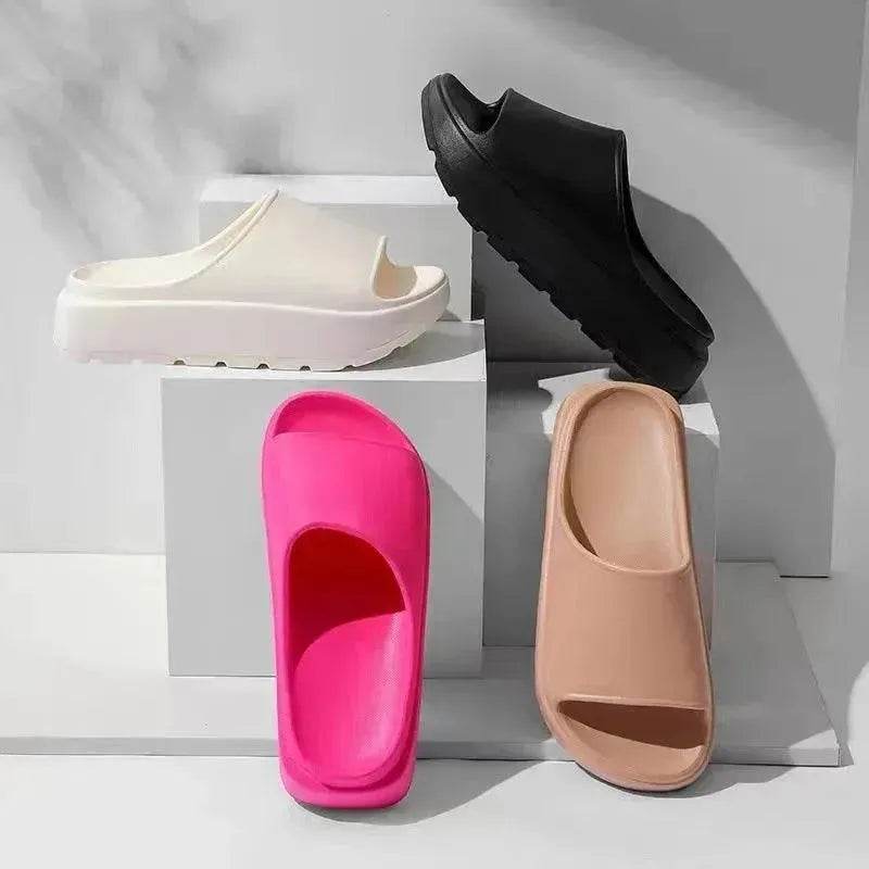 5.5cm Fish Mouth Shoes Floor Bathroom Home Slippers Outdoor Thick Soled Beach Slippers For Women - www.Shopthatapp.com