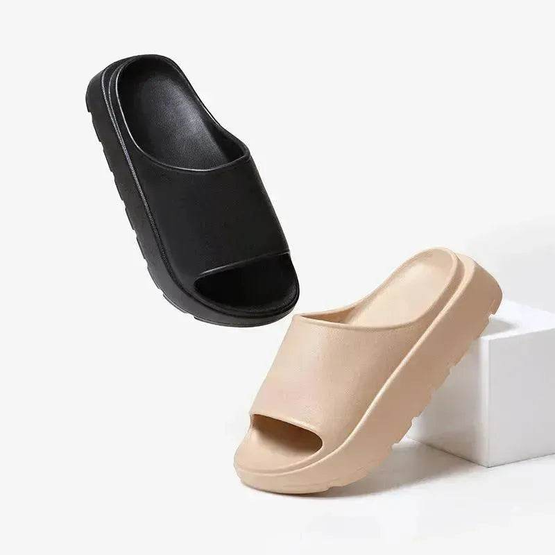 5.5cm Fish Mouth Shoes Floor Bathroom Home Slippers Outdoor Thick Soled Beach Slippers For Women - www.Shopthatapp.com