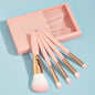 5 PCs Makeup Brushes With Mirror Travel Set - www.Shopthatapp.com