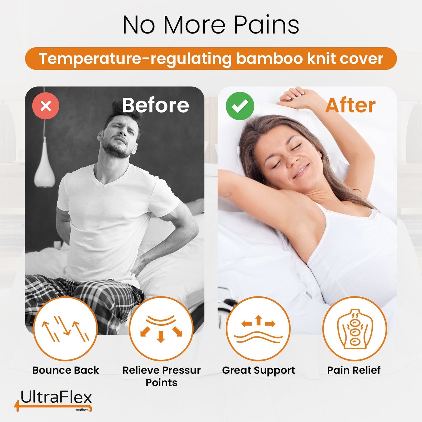 UltraFlex SleepTight – Canadian Made- Gel Memory Foam Mattress | CertiPUR-US® Certified, Cooling, Pressure Relief, Medium Firm, Fiberglass-Free, Bamboo Cover | Ideal for Bunk Beds, RVs & All Frames | Spinal Support & Motion Isolation - www.Shopthatapp.com