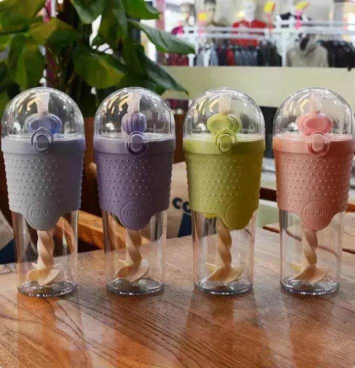 500ML Kids Plastic Water bottles Protein Shaker Blender Bottles with straw BPA Free Portable Sport My Water bottles - www.Shopthatapp.com