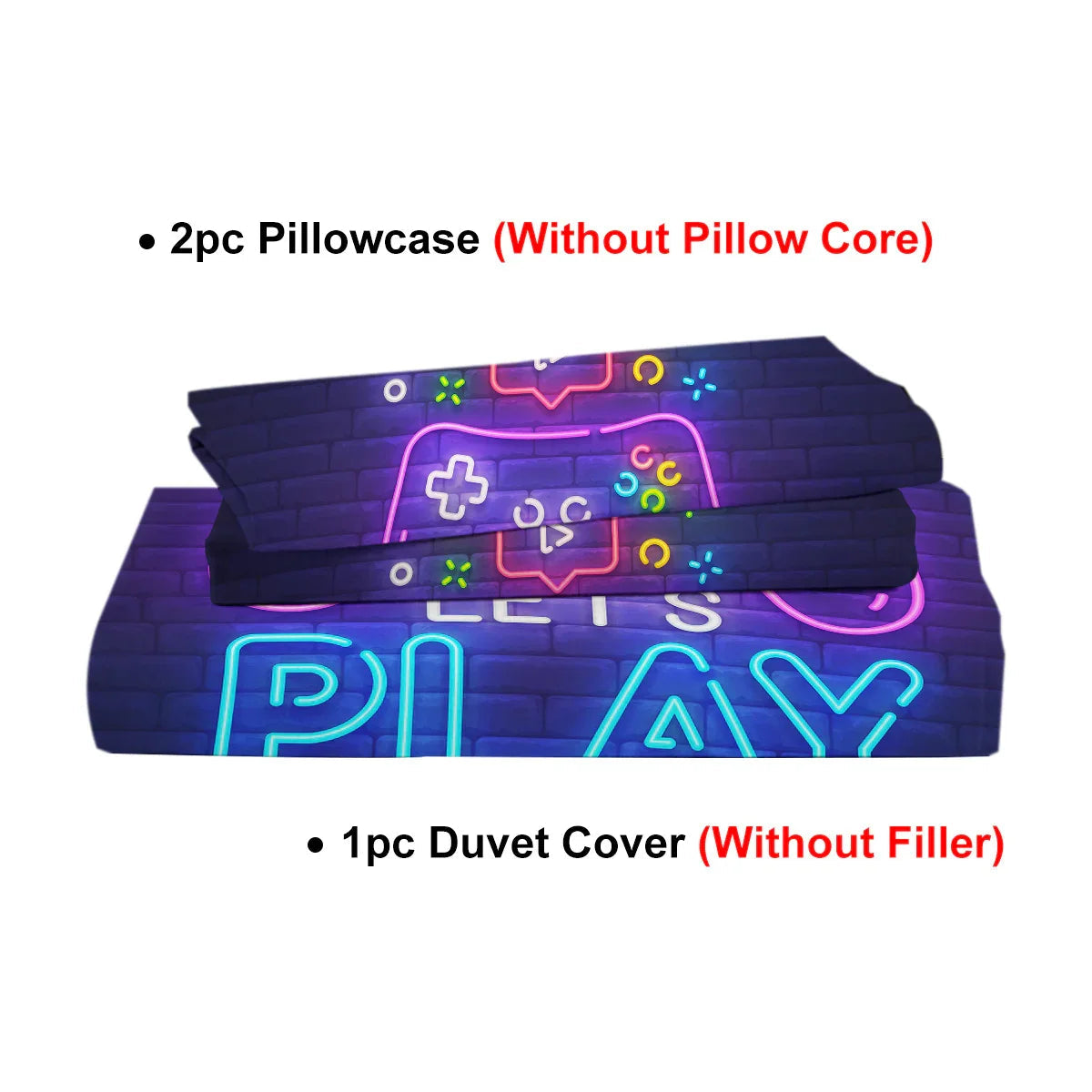 Gaming Duvet Cover Set Twin Full Queen King Size Video Game Controller Bedding Set, Boys Video Games Comforter Cover With 2 Pillow Shams, Bed Set For Boys Girls Bedroom Decor - www.Shopthatapp.com