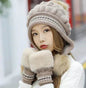 Women Cozy Knit Fleece-Feel Beanie With Ear Flaps Winter Hat Perfect For Skiing & Outdoor Activities - www.Shopthatapp.com