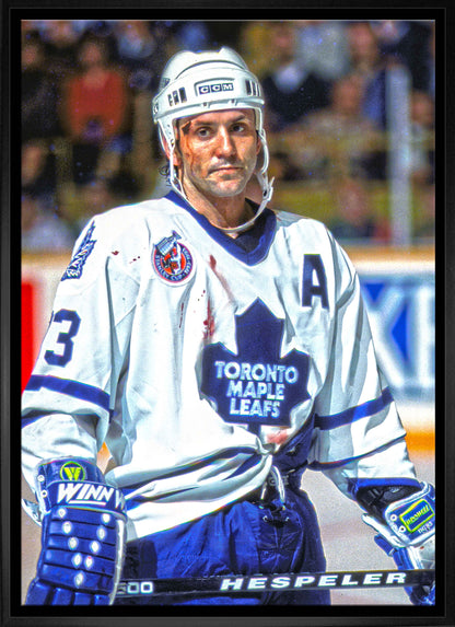 Doug Gilmour Toronto Maple Leafs Framed Canvas Bloody Warrior Canvas - www.Shopthatapp.com