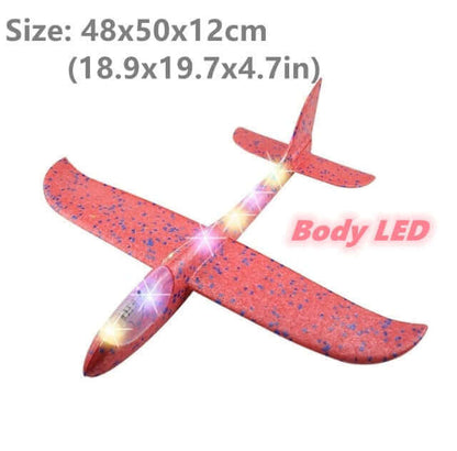 50CM Foam Glider Airplane Toy with LED Lights - Hand Throw Outdoor Fun for Kids - www.Shopthatapp.com #