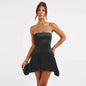 Women's Mini Tube Dress With Big Bow Summer Fashion Tube Top Short Skater Dress. - www.Shopthatapp.com