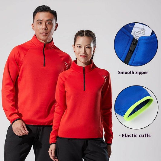 Half Zipper Long Sleeve Workout Top Outdoor Running Quick-drying Gym Shirt - www.Shopthatapp.com