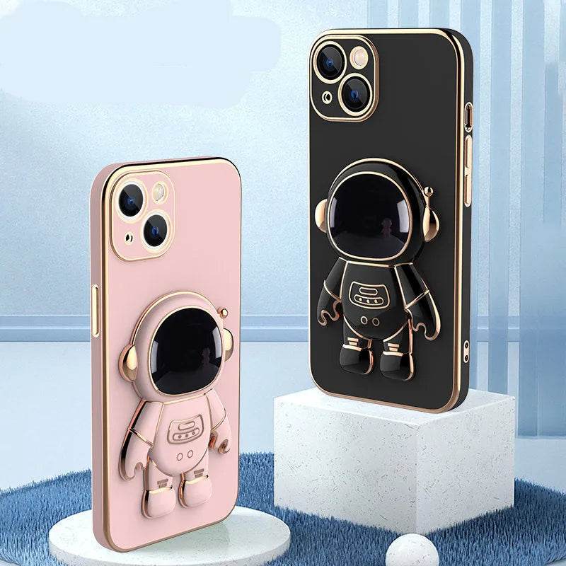 3D Astronaut Phone Case Anti-Drop Electroplating Bracket - www.Shopthatapp.com
