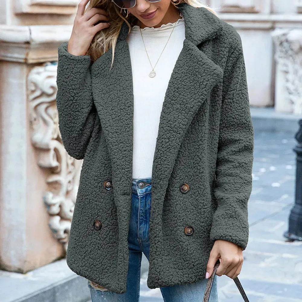 Lapel Winter Fleece Fluffy Jacket Cardigan Sweater for women - www.Shopthatapp.com