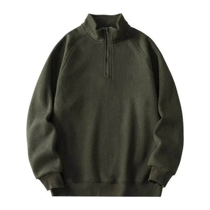 Autumn Winter half zip Stand-collar Fleece Sweatshirt Pullover tops for men - www.Shopthatapp.com