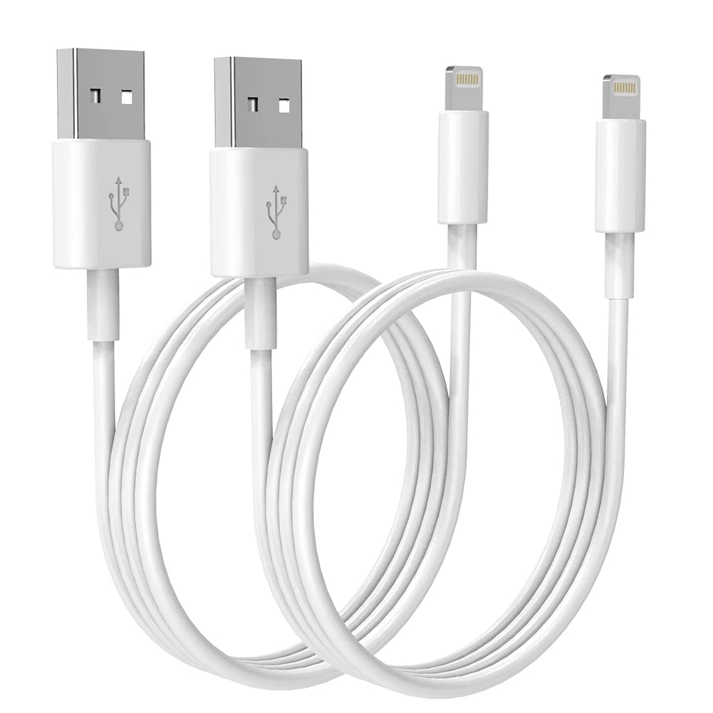 Câble de chargement pour iPhone PEAPOLET, [certifié Apple MFi] Câbles Lightning Lot de 2 câbles USB-A vers Lightning Apple Long iPhone Câble de charge rapide pour iPhone 14/13/12/11Pro/Max/XS/X/XR/8/7/6 iPad iPod (3,3 pieds) 