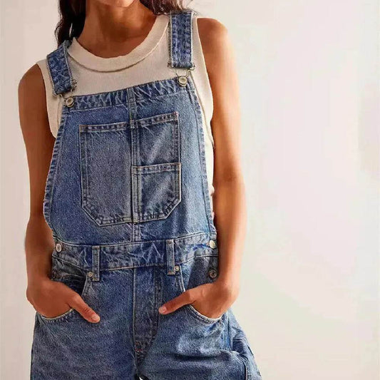 Casual  Loose Denim Overalls Street Jeans Jumper Pant Denim Jumper for Women - www.Shopthatapp.com