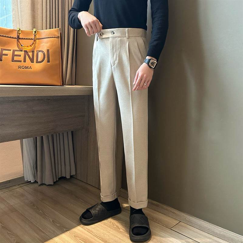 Woolen Draping Straight leg business office Work trouser for men - www.Shopthatapp.com