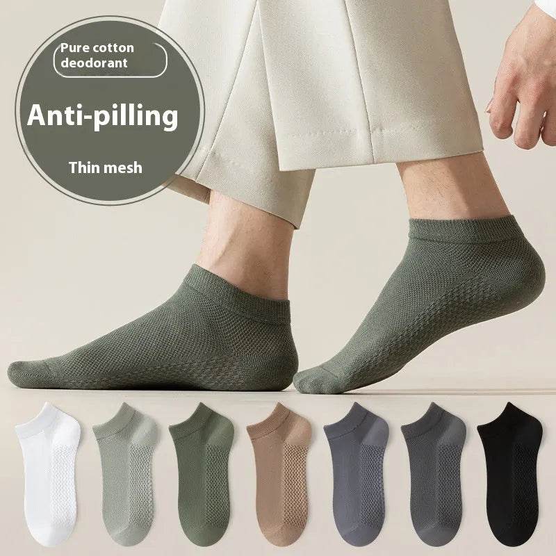 Cotton Anti-Pilling Ankle socks absorbing Invisible Tight Mesh Boat Socks - www.Shopthatapp.com